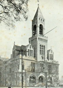 c1905 Court House Street View Springfield Massachusetts MA Fancy Cancel Postcard