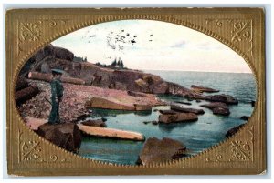 1909 Hudson River As Seen From The Palisades New York Vintage Embossed Postcard 