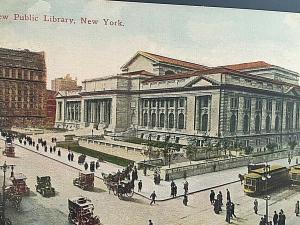 Postcard  Early View of New Library in New York.     U2