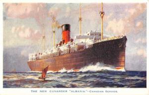 New Cunarder Albania Canadian Service Steam Ship Antique Postcard K92907