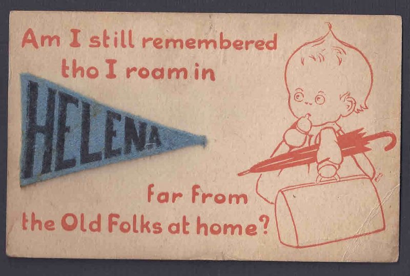 1920 HELENA MT RAH RAH CARD W/FELT BANNER