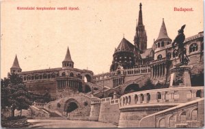 Hungary Budapest Koronázási Templomhoz Vezeto Lépcso Vintage Postcard 02.98