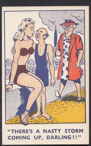 Comic Postcard - Swimming / Bathing Suits / Mother-In-Law / Seaside A7215