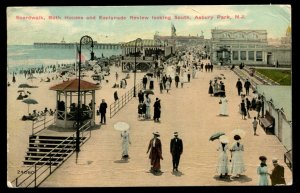 Boardwalk, Bath Houses and Esplanade. Review looking South, Asbury Park, NJ 1910