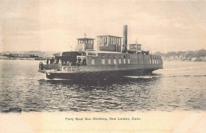 FERRY BOAT SHIP GOV. WINTHROP NEW LONDON CONNECTICUT POSTCARD (c. 1905)