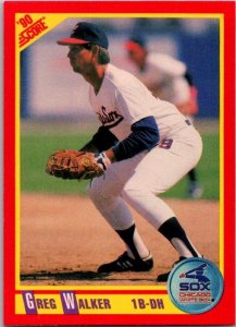 1990 Score Baseball Card Greg Walker Chicago White Sox sk2556
