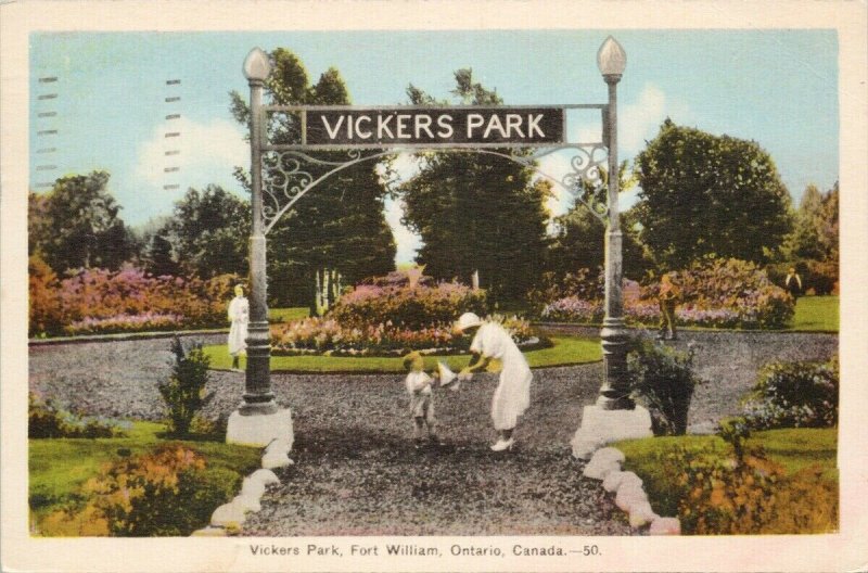 Vickers Park Fort William Ontario ON c1950 PECO Ontario Postcard F94