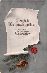 BG4178 weihnachten christmas bell horseshoe fir branch  germany  greetings