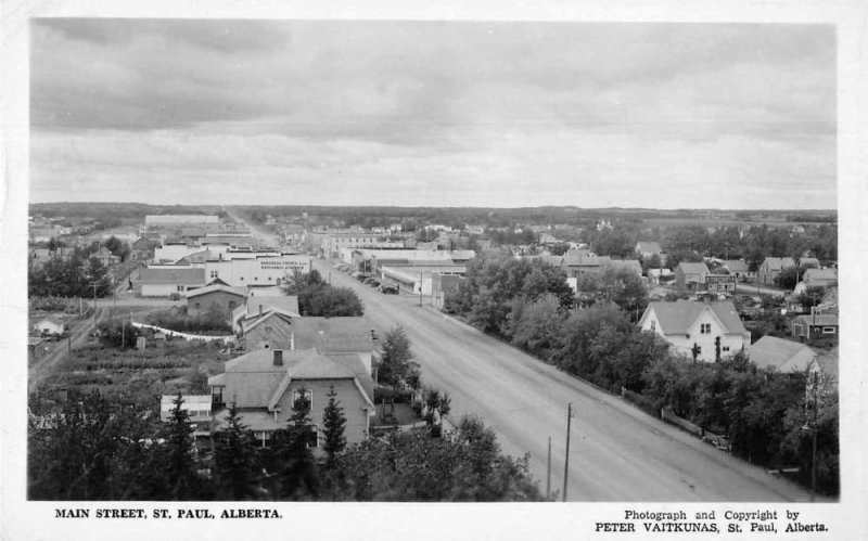 St. Paul Alberta Canada Main Street Real Photo Vintage Postcard JI658510