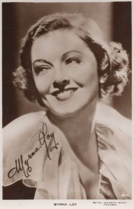 Myrna Loy Facimile Signed Real Photo Vintage Movie MGM Postcard