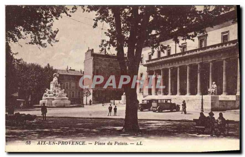 Old Postcard Aix en Provence Palace Square