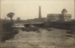 Newport ME Woolen Mill & Bridge c1915 Real Photo Postcard