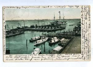 191637 GERMANY KIEL torpedo boats 1903 RPPC mark wrong address