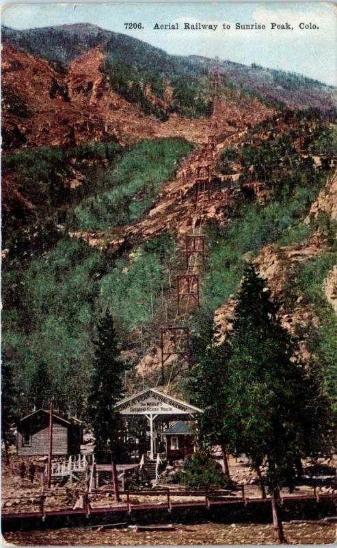 SILVER PLUME, CO Colorado   SUNRISE PEAK AERIAL RAILWAY   1911     Postcard