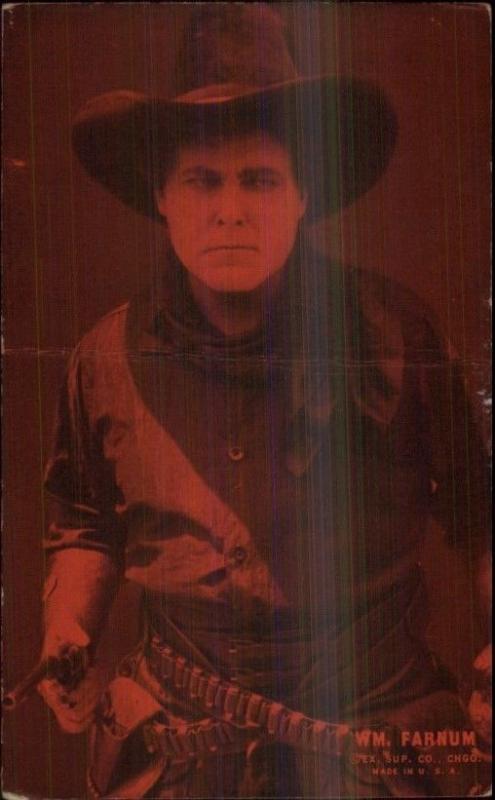 Cowboy Actor Vintage Arcade Exhibit Card WILLIAM FARNUM