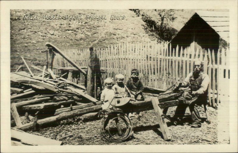 Cove Creek Great Smoky Mtns Milas Messer Barrel Hoops Labor RPPC Watauga Cnty