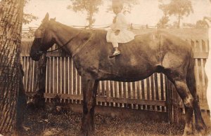 Higby West Virginia Baby Riding Horse Real Photo Vintage Postcard AA55951