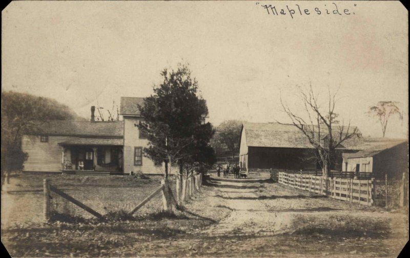 Machias Cancel New York NY Mapleside Farm c1910 Real Photo Postcard