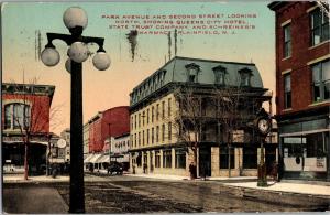 Park Avenue and Second Street, Plainfield NJ c1914 Vintage Postcard P23