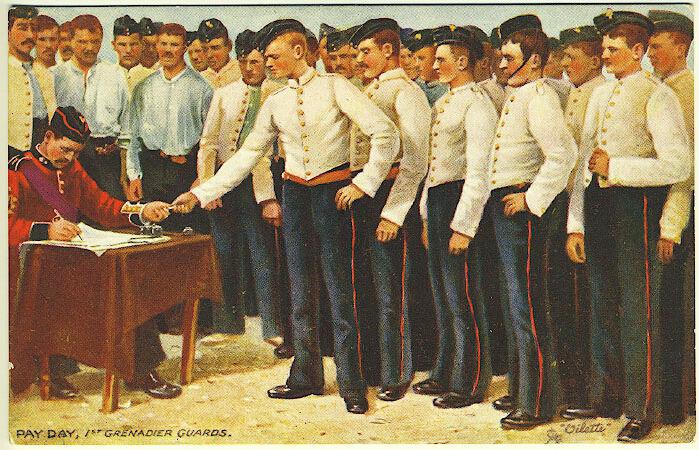 Tuck Oilette Pay Day 1st Grenadier Guards in Uniform Military Postcard