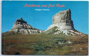 Postcard - Courthouse and Jail Rocks - Bridgeport, Nebraska