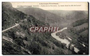 Old Postcard Chaudesaigues Valley of Truyere The road in the rating of Lanau