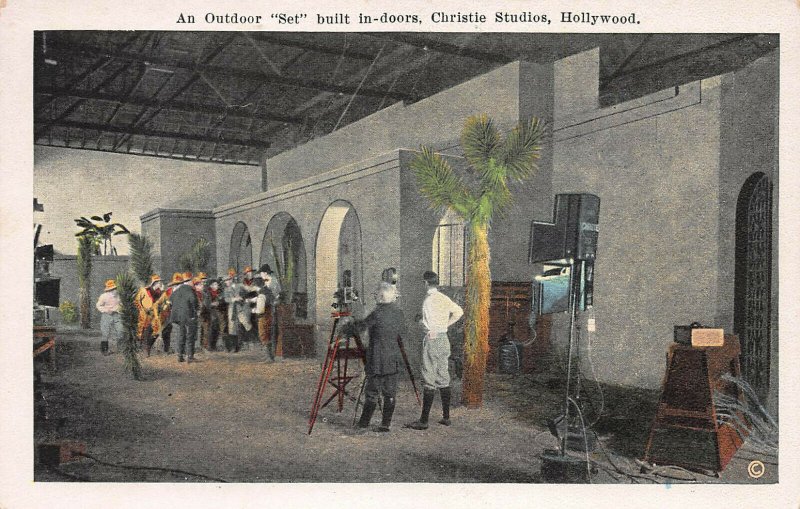 Outdoor Set Built in-Doors,Christie Studios, Hollywood, Early Postcard