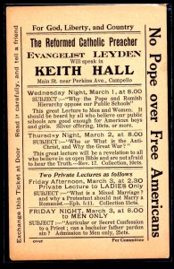 MA Reformed Catholic Preacher EVANGELIST Leyden in Keith Hall Main St. Capello
