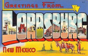 Lordsburg New Mexico Large Letter Linen Antique Postcard K102242