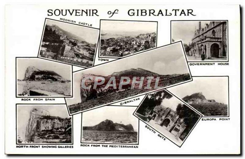 Postcard Modern Rock Gibraltar Moorish castle from Spain