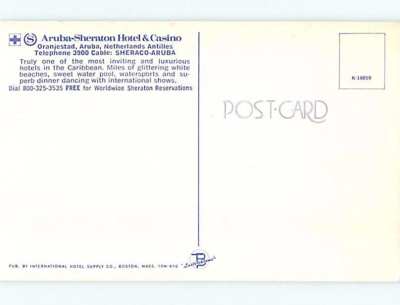 Unused Pre-1980 SHERATON HOTEL Oranjestad Aruba c1035