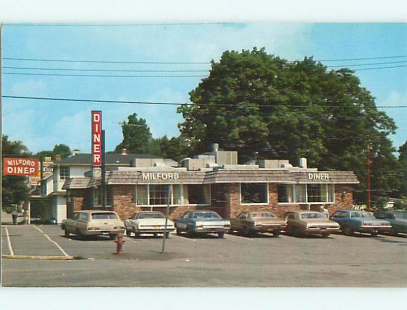 1983 Old Cars & Milford Diner Restaurant Milford Pennsylvania PA v7664