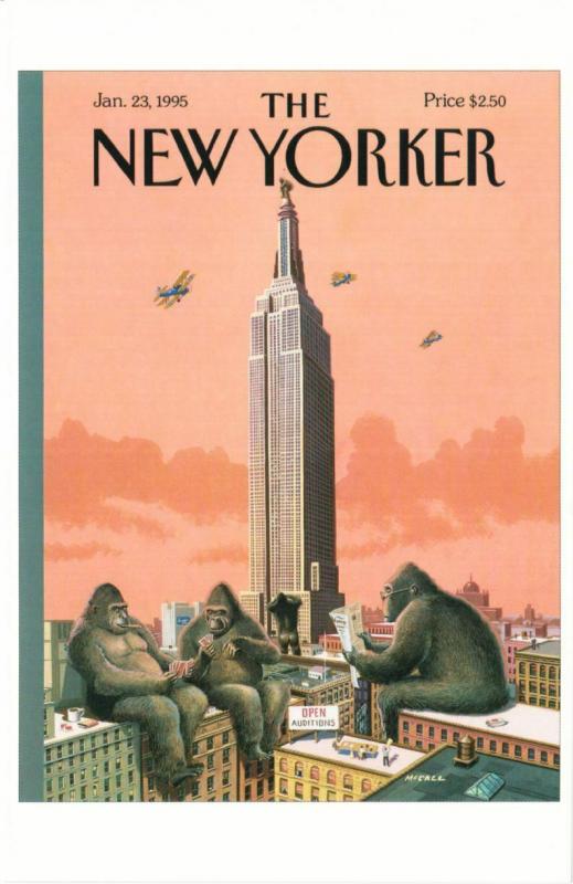 King Kong Call by Bruce McCall on 1995 New Yorker Magazine Postcard