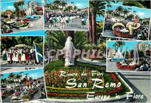 Postcard Modern San Remo Europe Folklore Flowers