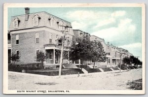 Dallastown PA Scene on South Walnut Street Geo Meyers Drug Store  Postcard C31