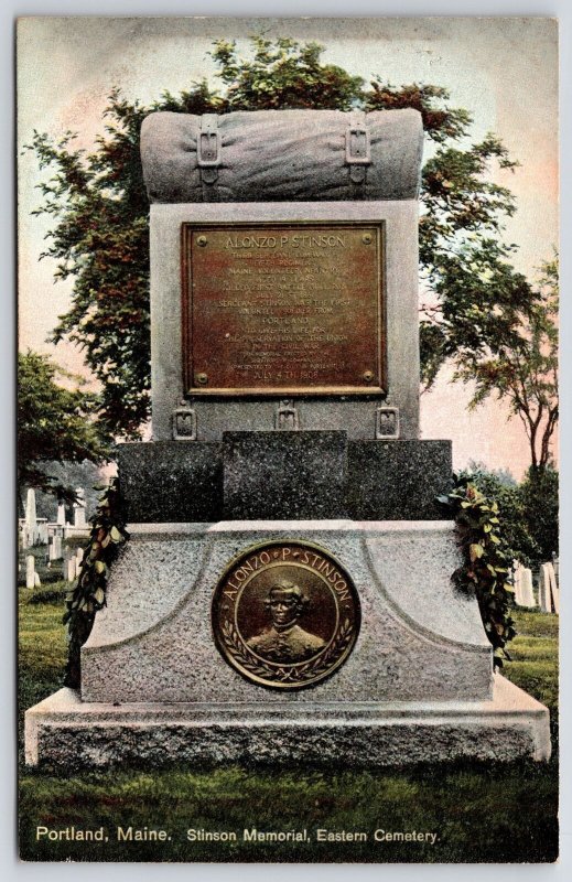 Portland Maine ME Stinson Memorial Eastern Cemetery Burial Grounds View Postcard