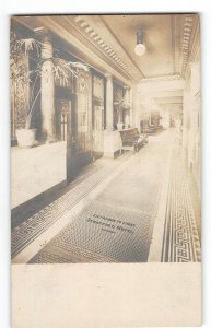 RPPC STRATFORD HOTEL Lobby Entrance CHICAGO Illinois 1900s Vintage Postcard