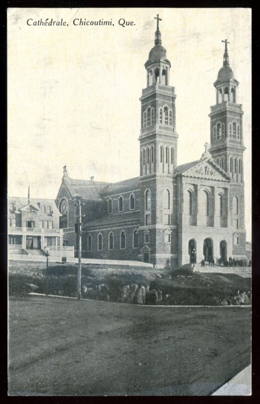 dc257 - CHICOUTIMI Quebec Postcard 1910s Cathedral by de Moor