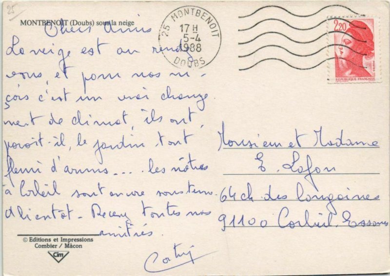 CPM MONTBENOIT sous la Neige (1196762)