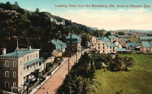 Vintage Postcard Looking East From The Monastery Ste. Anne De Beaupre Quebec