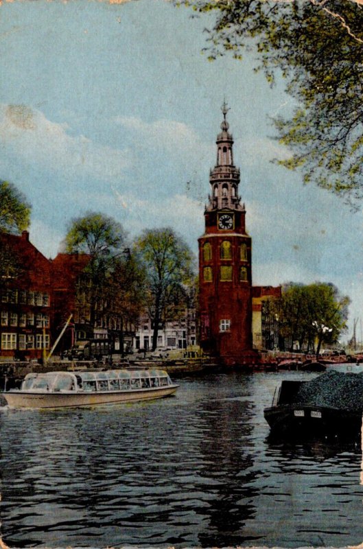 Netherlands Amsterdam Oude Schans Montelbaanstoren 1956