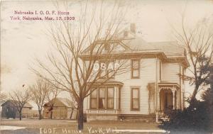 C88/ York Nebraska Ne Real Photo RPPC Postcard 1909 I.O.O.F. Home Odd Fellows