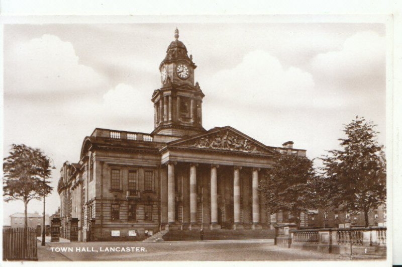 Lancashire Postcard - Town Hall - Lancaster - Real Photograph - Ref 8312A