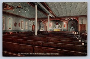 K1/ Barberton Ohio Postcard c1910 Interior Catholic Church 120