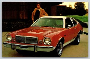 Transportation~Red 1975 Mercury Bobcat 3 Dr Runabout~White Top~Vintage Postcard