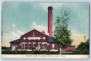 Austin Minnesota Postcard Electric Light Pumping Station Exterior c1910 Antique