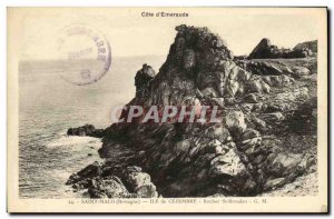 Postcard Old Saint Malo Island Cezembre Rock St Brendan