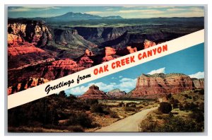 Greetings From OAK CREEK CANYON Arizona Banner Postcard