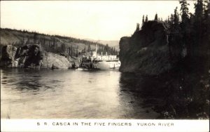 Steamship SS Casca Five Fingers Yukon River Real Photo Postcard