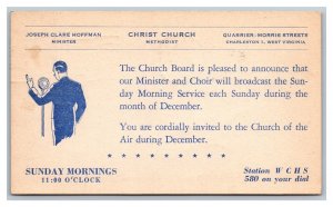 Postcard 1944 Christ Methodist Church Church Of The Air Charleston West Virginia